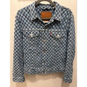 NEW LEVI’S Premium Checkered Denim Jean Jacket